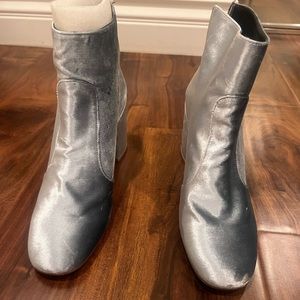Stuart Weitzman velvet bootie. Heel is 3.5in
